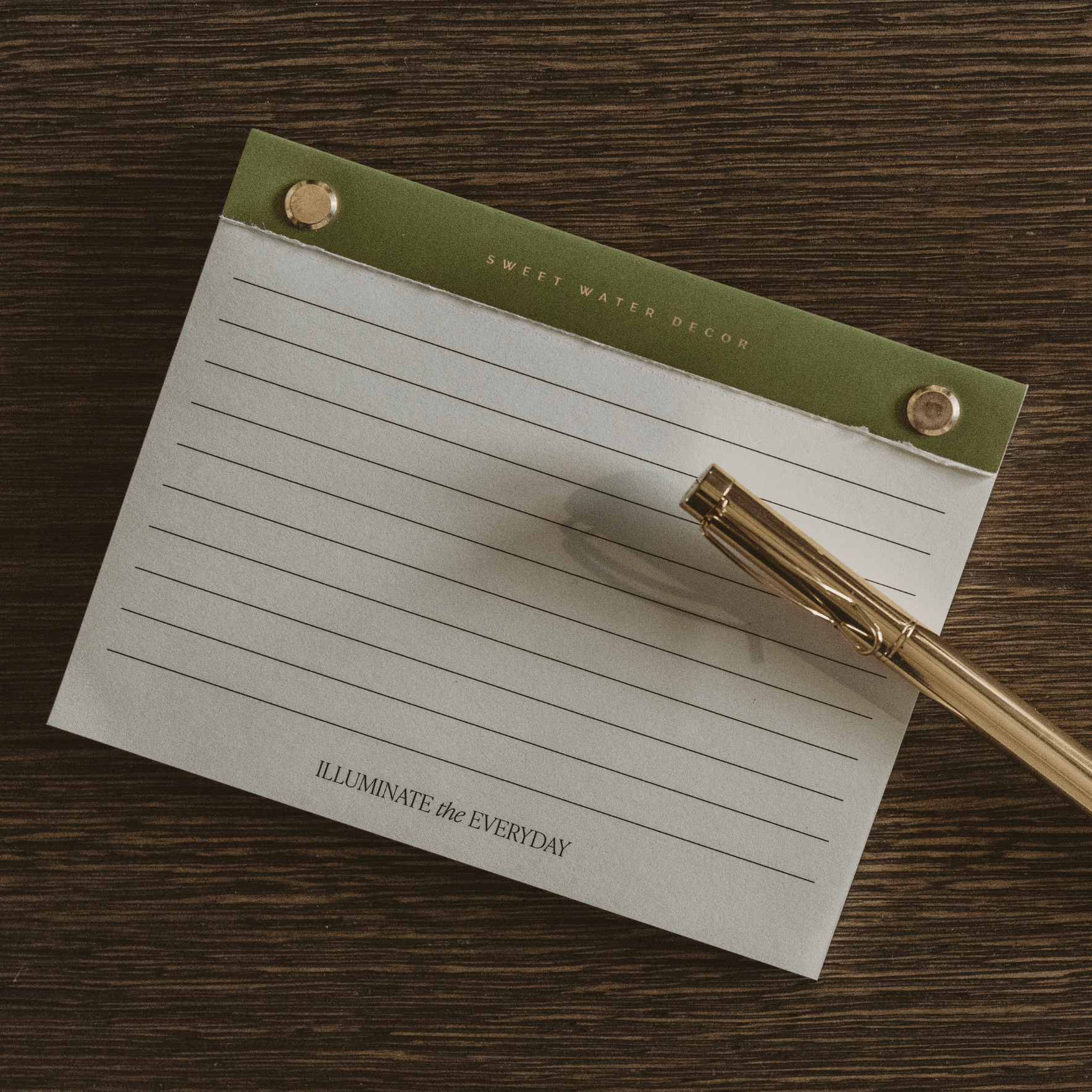 Small Green Gold Rivet Basic Notepad