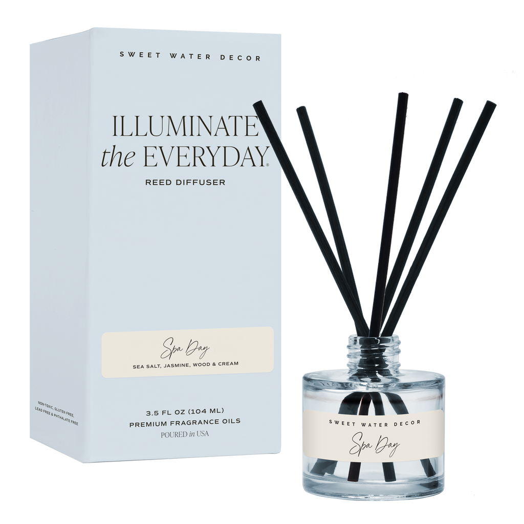 Spa Day Blue Tinted Glass Jar Reed Diffuser