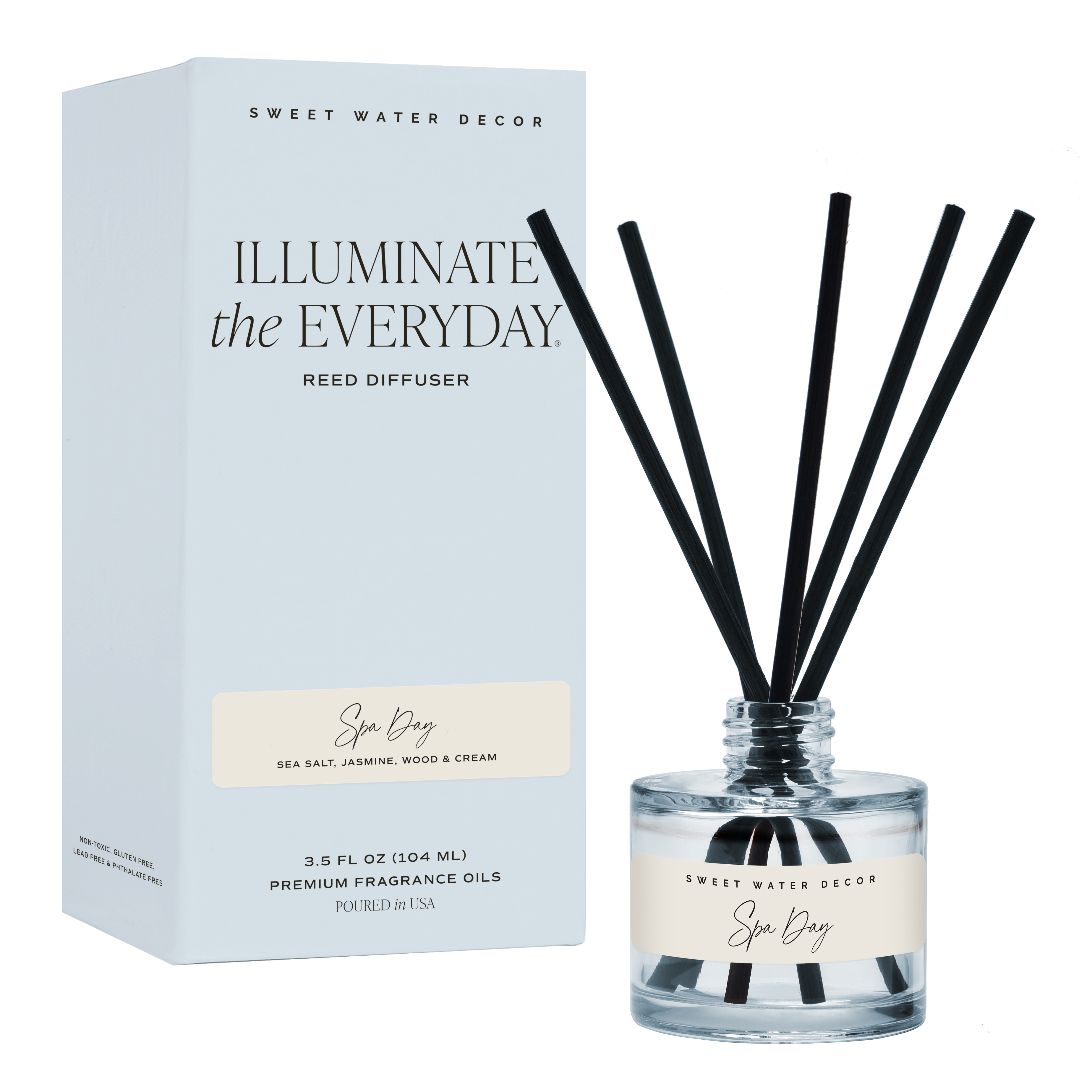 Spa Day Blue Tinted Glass Jar Reed Diffuser