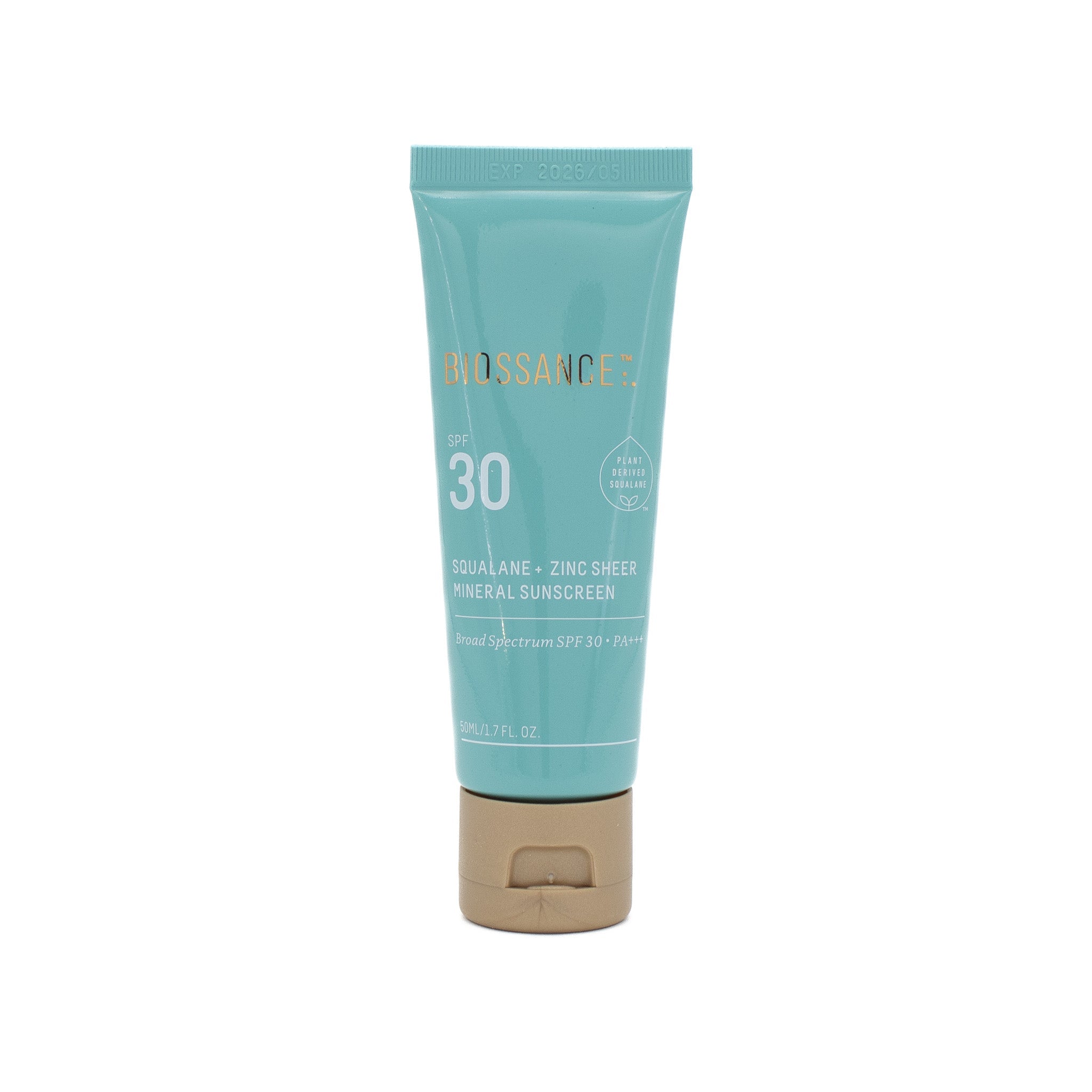 Protector solar mineral transparente BIOSSANCE Squalane + Zinc FPS 30 50 ml (falta poca cantidad)