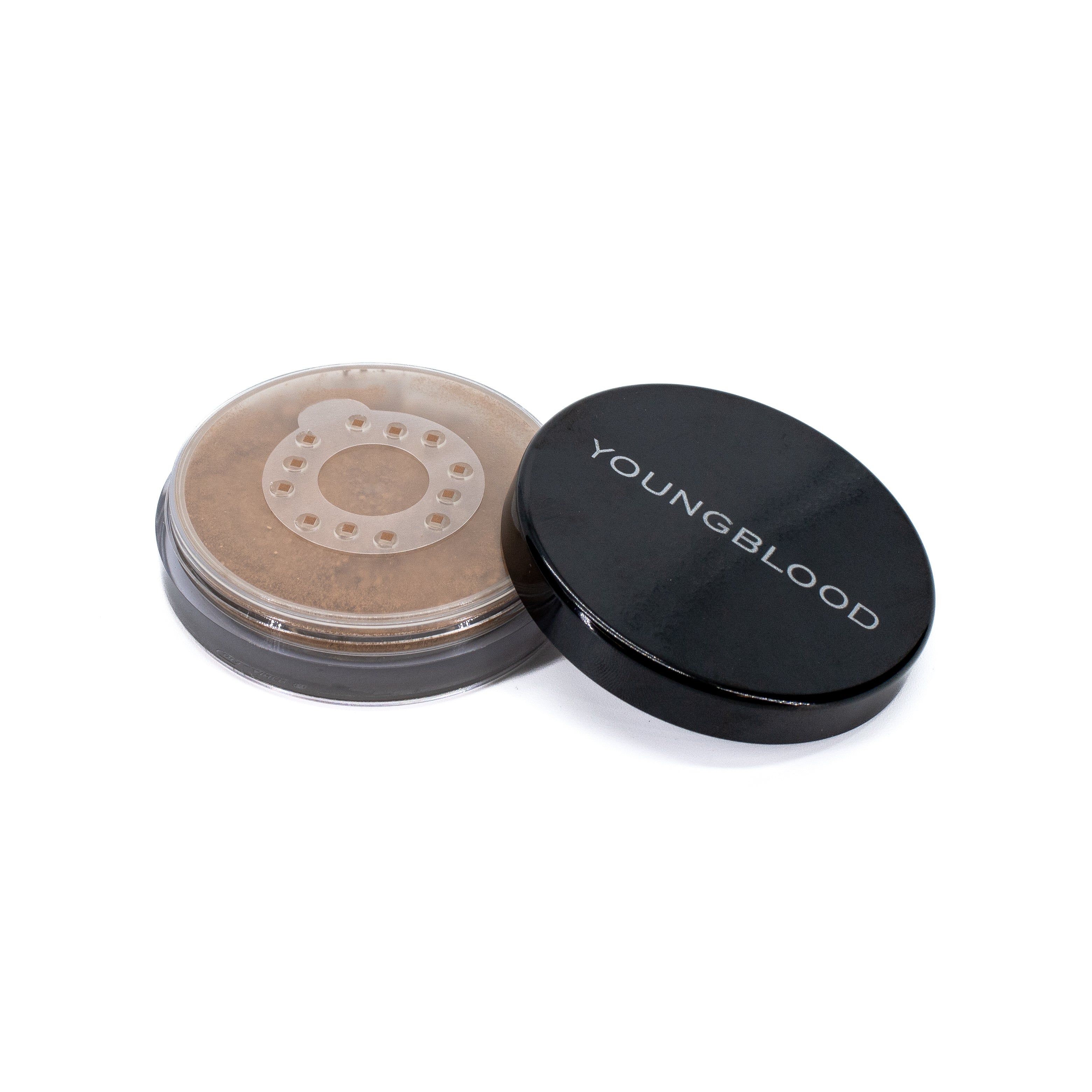 Base de maquillaje mineral suelta natural YOUNGBLOOD, color café, 0.35 oz - Imperfect Box