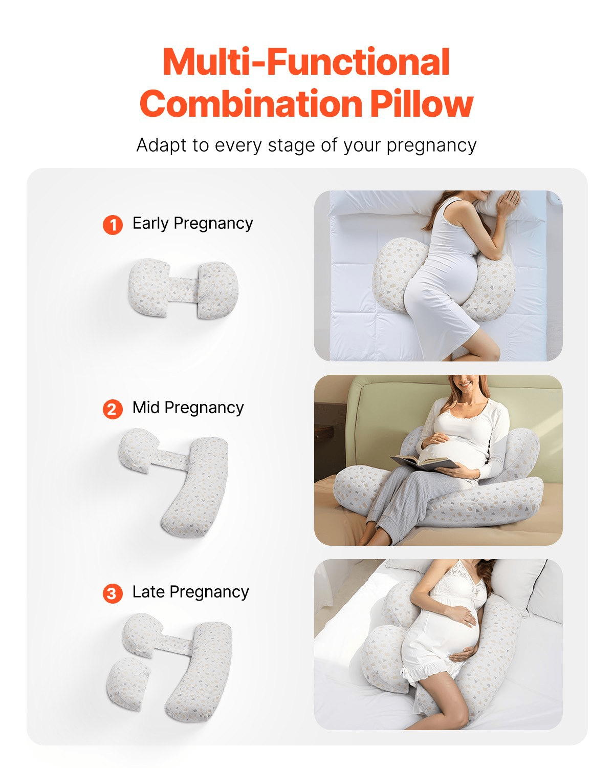 Adjustable Pregnancy Pillow – H-Shaped Support for Restful Sleep