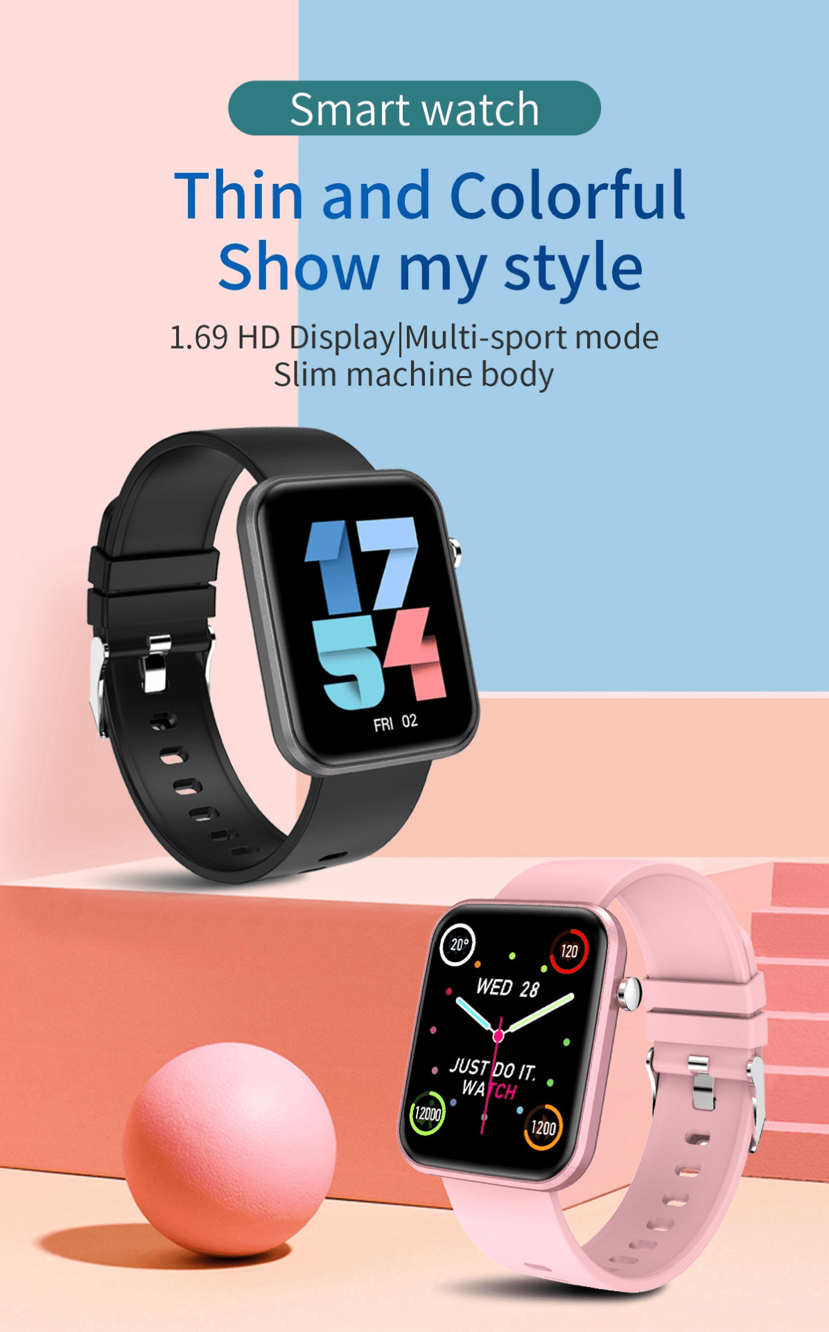 Advanced Smartwatch with Three Interchangeable Bands – Wellness & Activity Tracker
