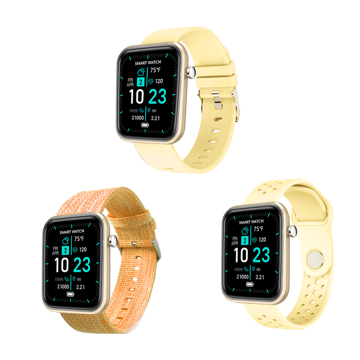Advanced Smartwatch with Three Interchangeable Bands – Wellness & Activity Tracker