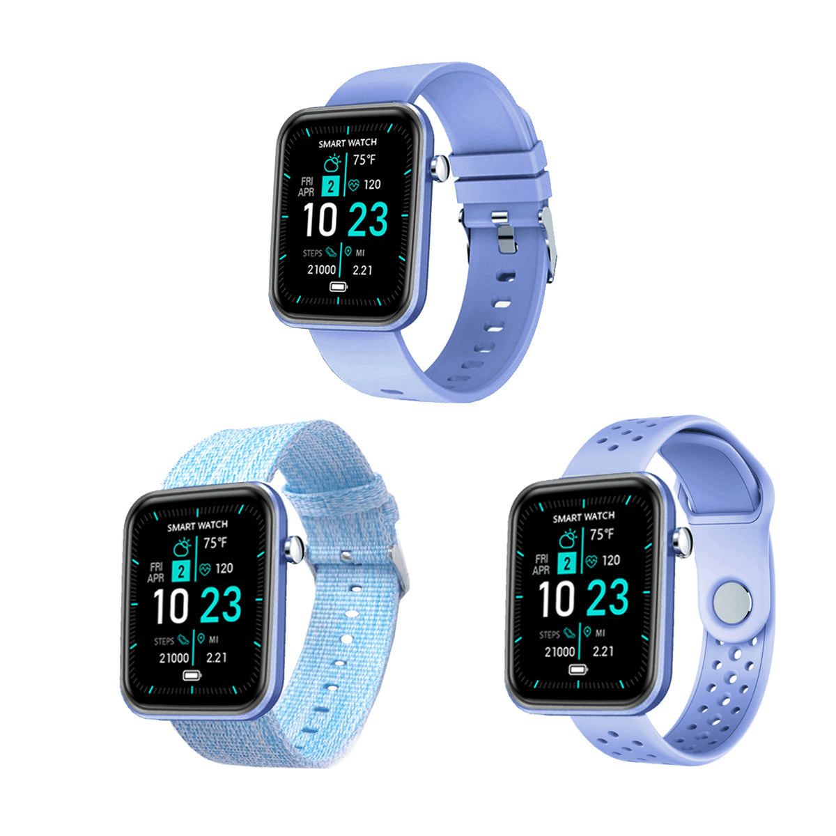 Advanced Smartwatch with Three Interchangeable Bands – Wellness & Activity Tracker