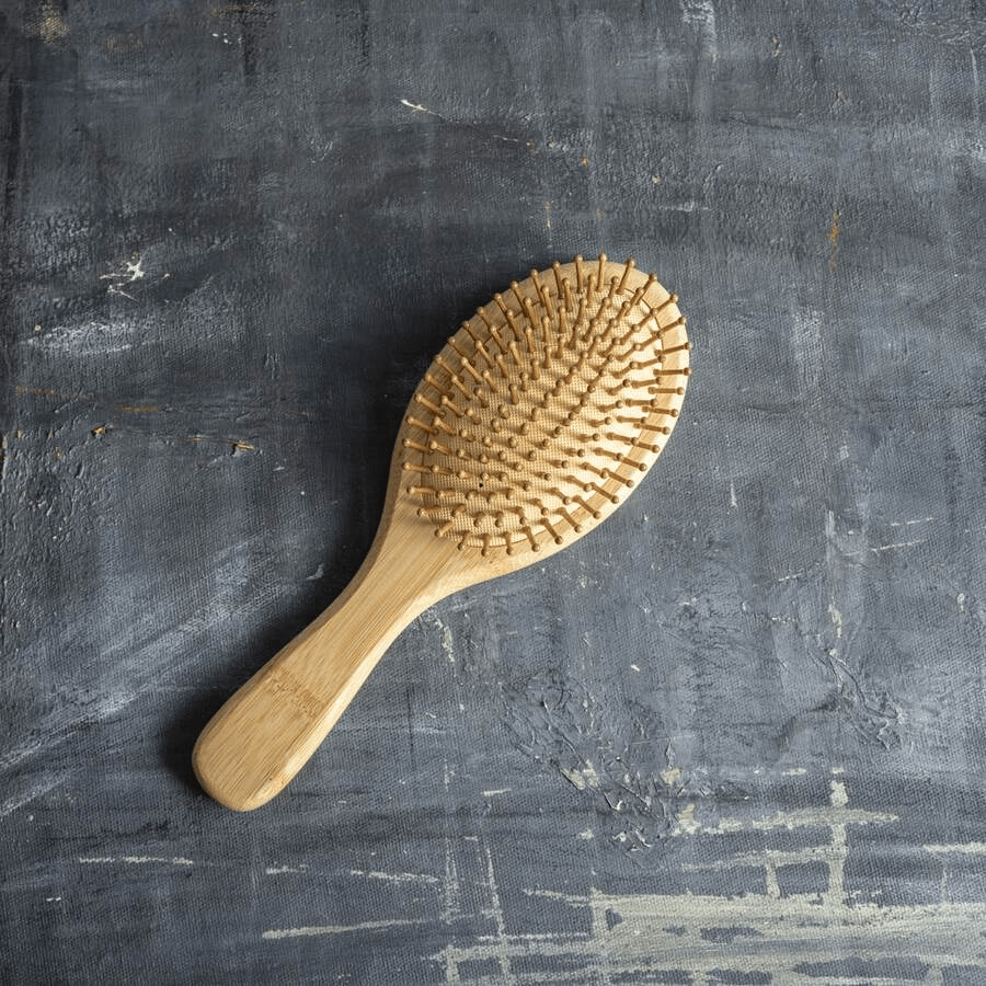 Bamboo Hair Brush with Bamboo Pins — Eco Detangling & Scalp Massage