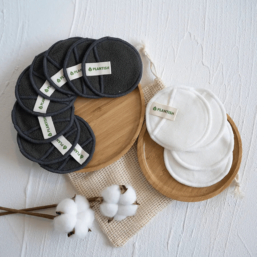 Bamboo Charcoal Cotton Rounds with Wash Bag | Reusable Makeup Pads