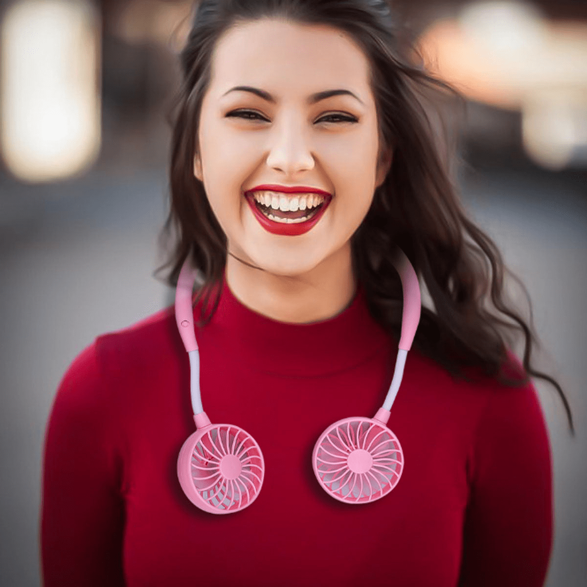 Beat The Heat Double Cool Cordless Breezy Mini Collar Fan – Stay Cool & Comfortable Anywhere