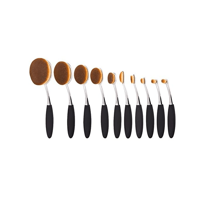 Beauty Experts Set of 10 Oval Beauty Brushes – Elevate Your Makeup Routine