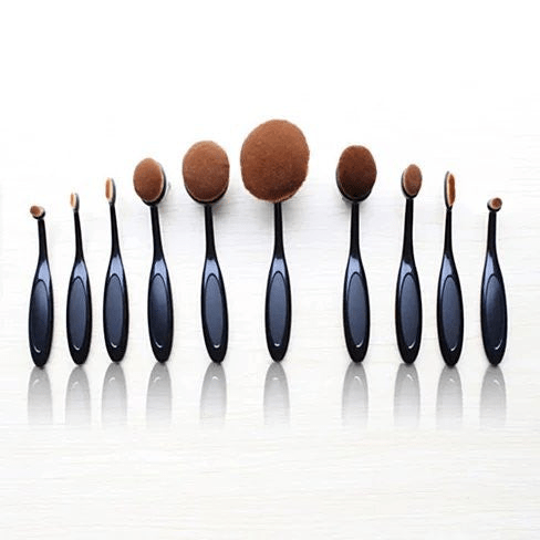 Beauty Experts Set of 10 Oval Beauty Brushes – Elevate Your Makeup Routine