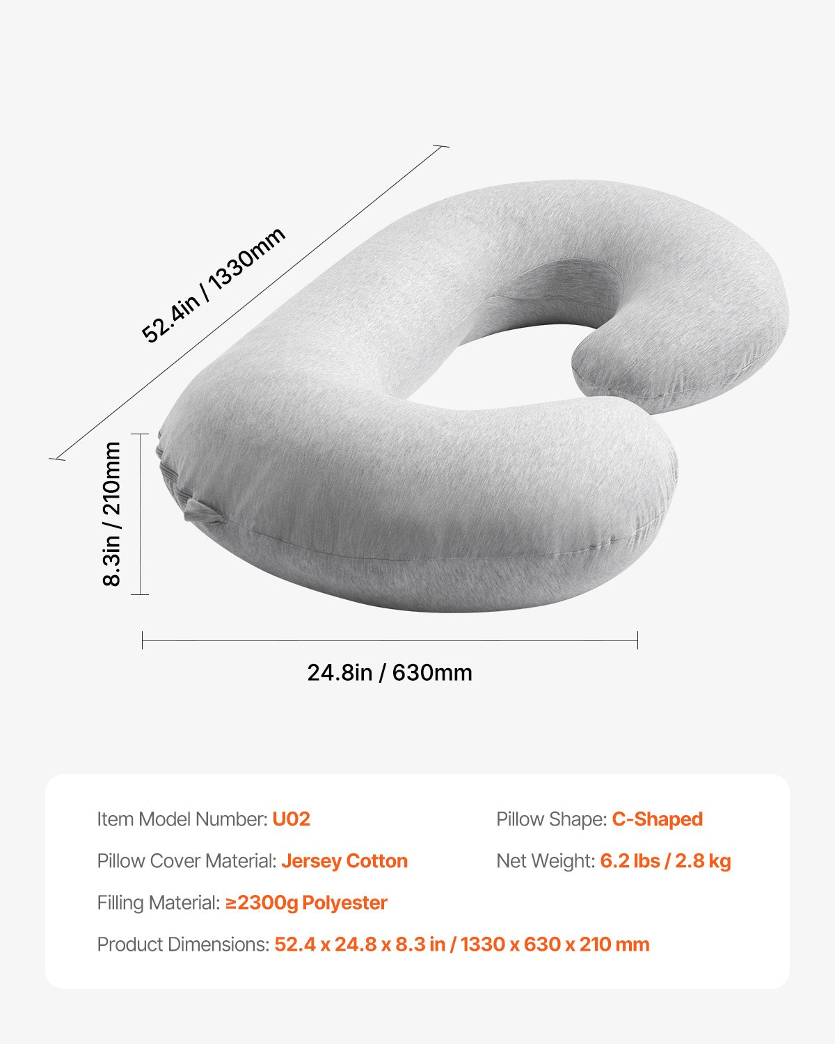 C Shaped Pregnancy Pillow — Full Body Maternity Support