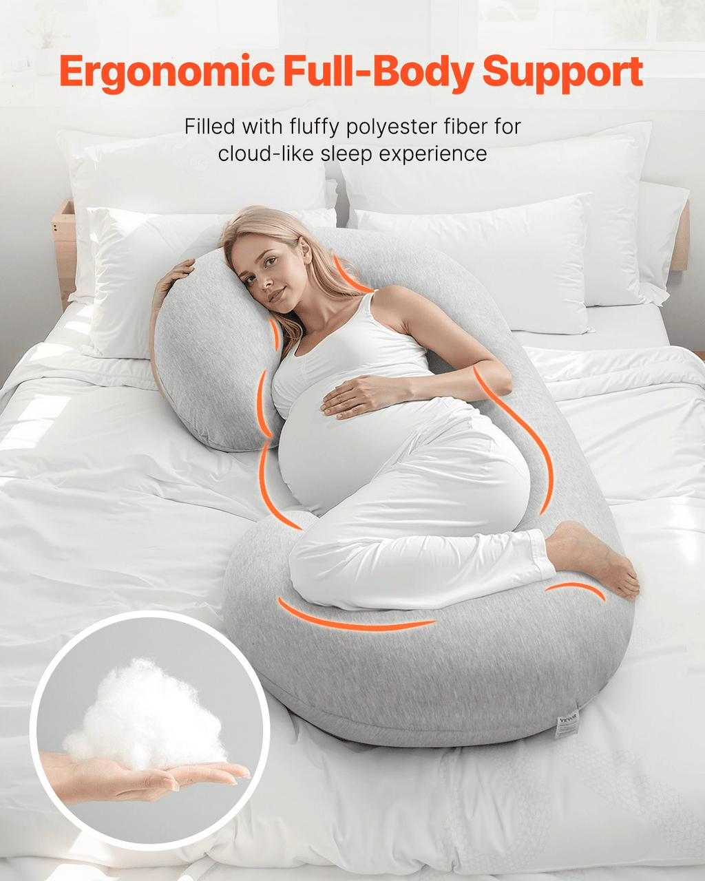 C Shaped Pregnancy Pillow — Full Body Maternity Support