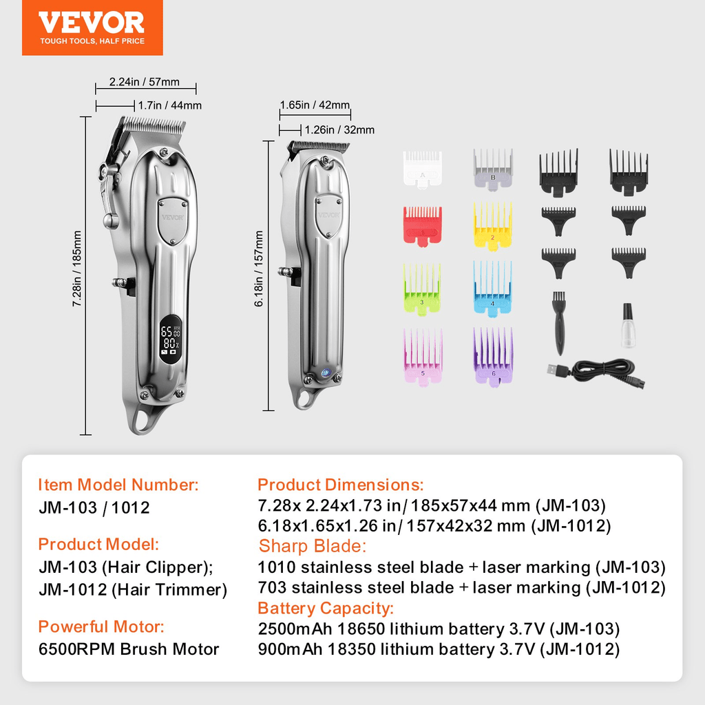 💇 Cordless Professional Hair Clippers Set – High-Speed Grooming Tool for Salon-Quality Results