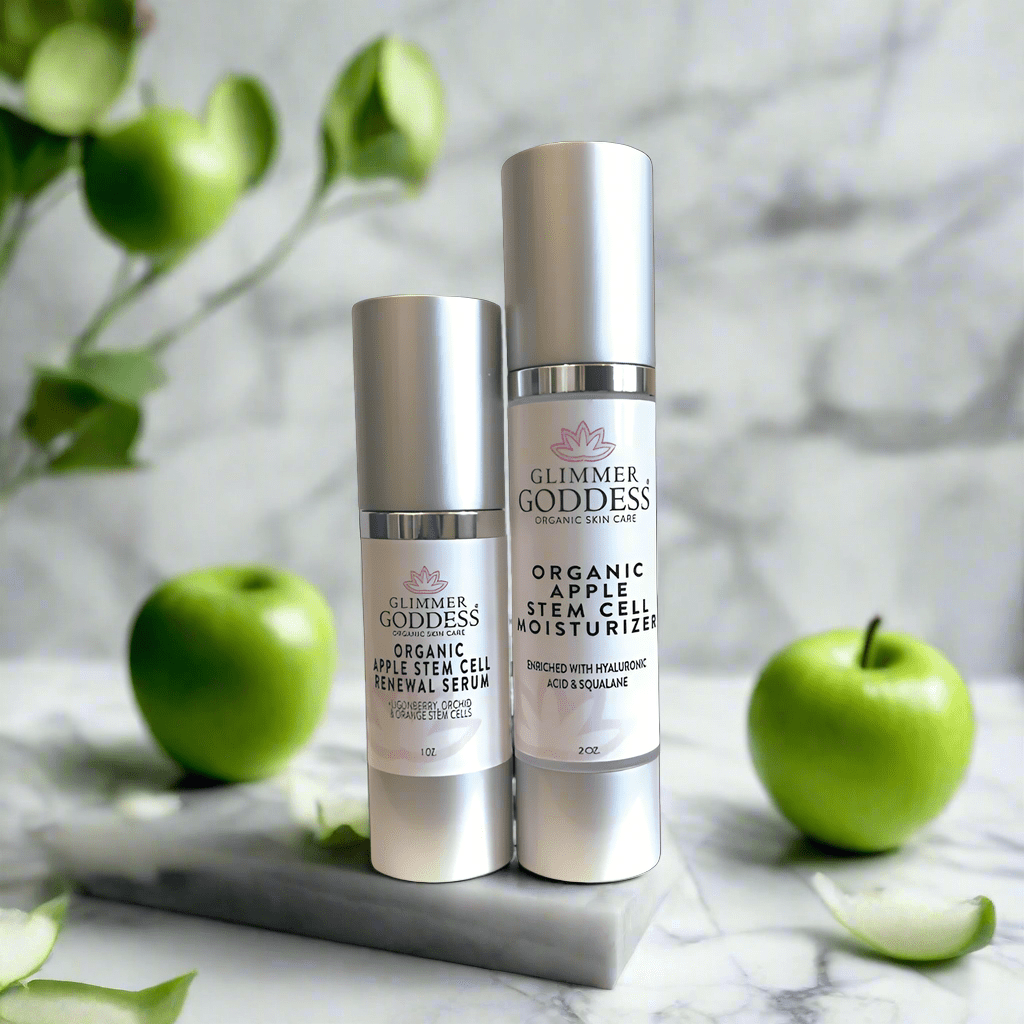 Glimmer Goddess Organic Apple Stem Cell Anti-Aging Duo | Hydrating Serum & Moisturizer for Firm, Radiant Skin