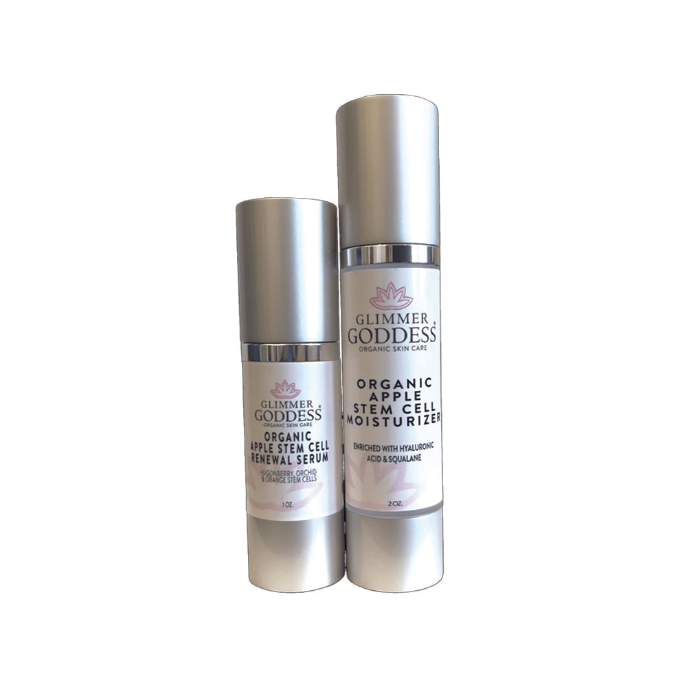 Glimmer Goddess Organic Apple Stem Cell Anti-Aging Duo | Hydrating Serum & Moisturizer for Firm, Radiant Skin