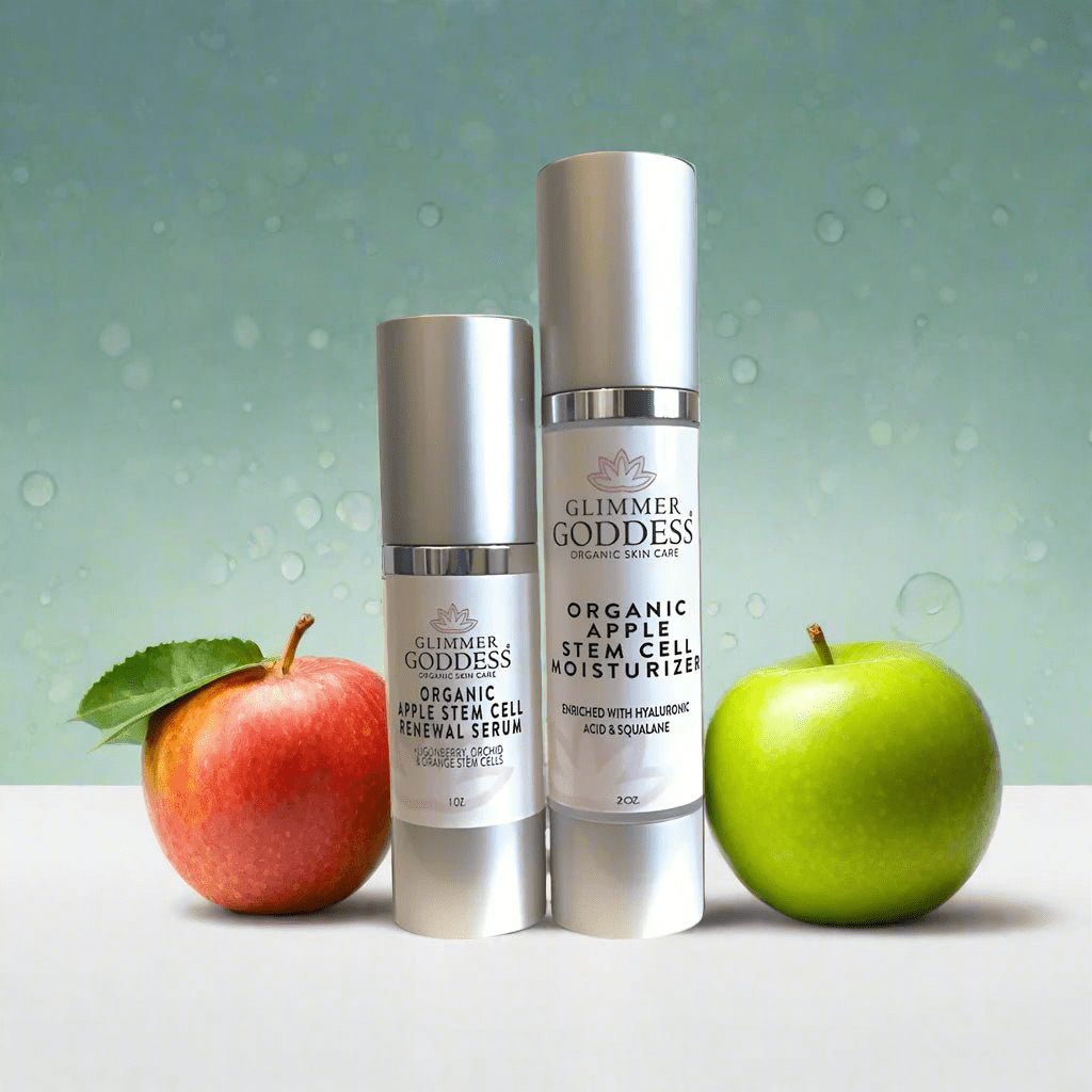 Glimmer Goddess Organic Apple Stem Cell Anti-Aging Duo | Hydrating Serum & Moisturizer for Firm, Radiant Skin