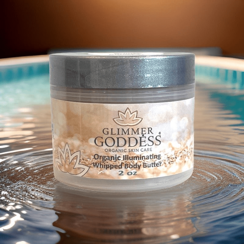 Glimmer Goddess Organic Shimmering Whipped Body Butter – Travel-Friendly Radiance