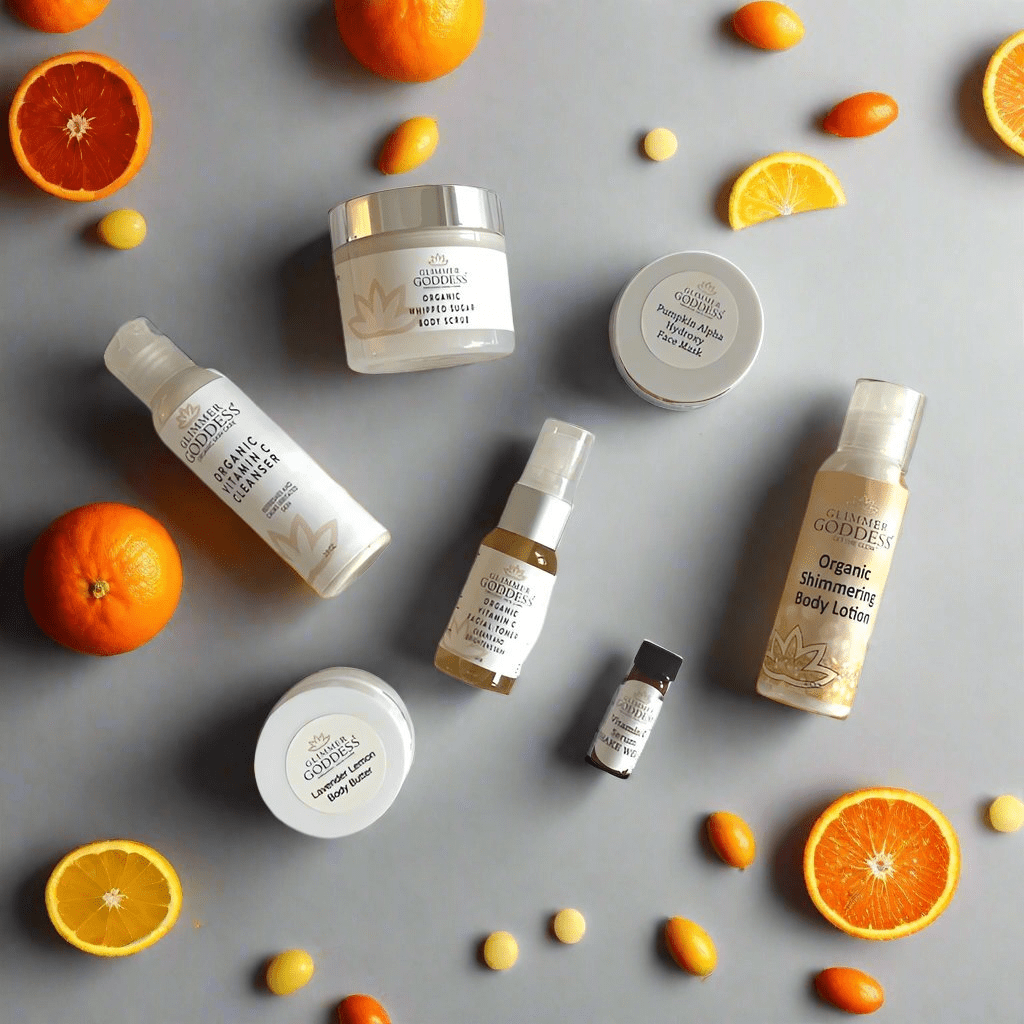 Glimmer Goddess Organic Vitamin C Radiance Deluxe Sample Kit – Brighten, Rejuvenate & Hydrate