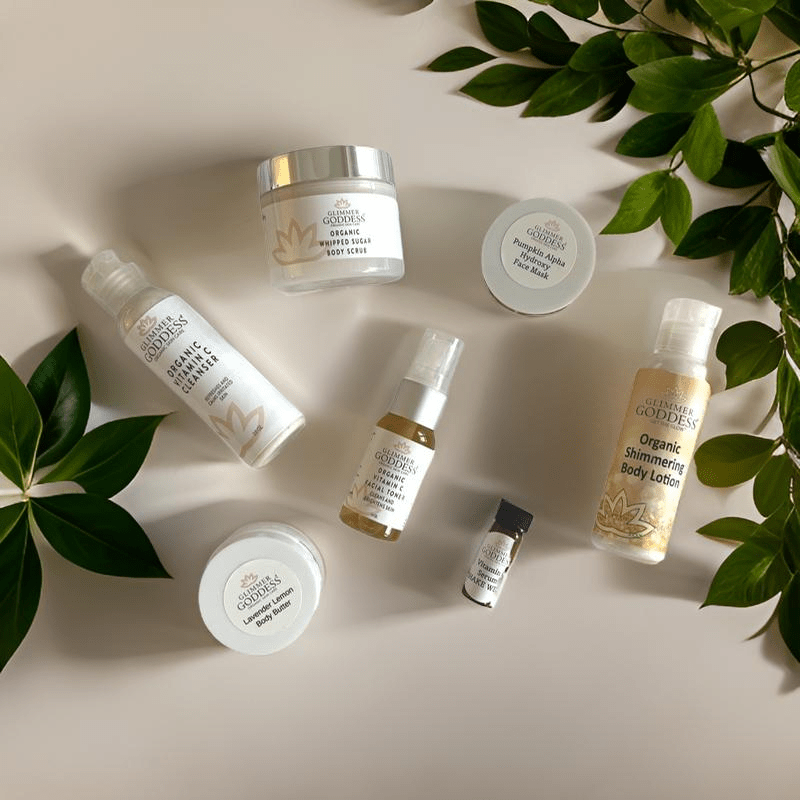 Glimmer Goddess Organic Vitamin C Radiance Deluxe Sample Kit – Brighten, Rejuvenate & Hydrate