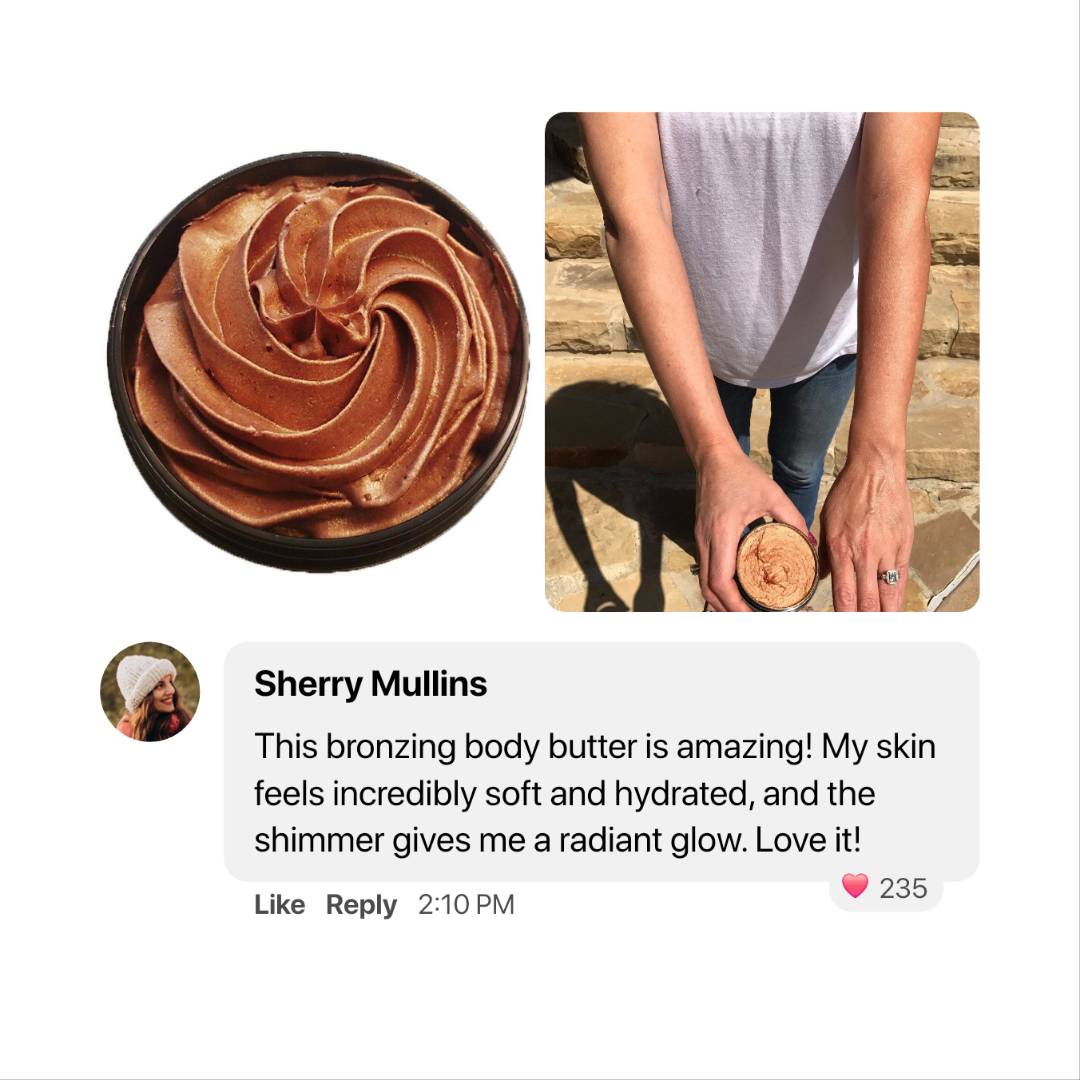 Glimmer Goddess Organic Whipped Bronzing Body Butter – Radiance, Hydration & Sustainable Beauty
