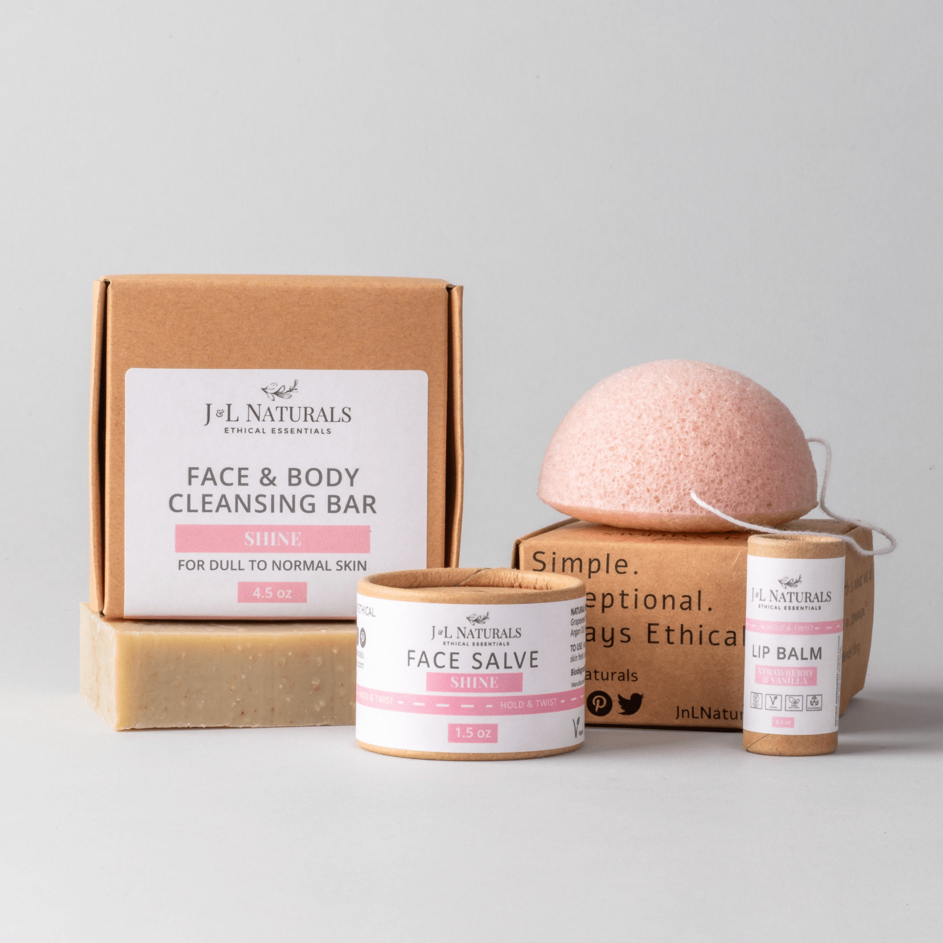 J&L Essentials Skin Regimen Kit (4-Piece Set) – Simple, Sustainable Skincare for Every Type