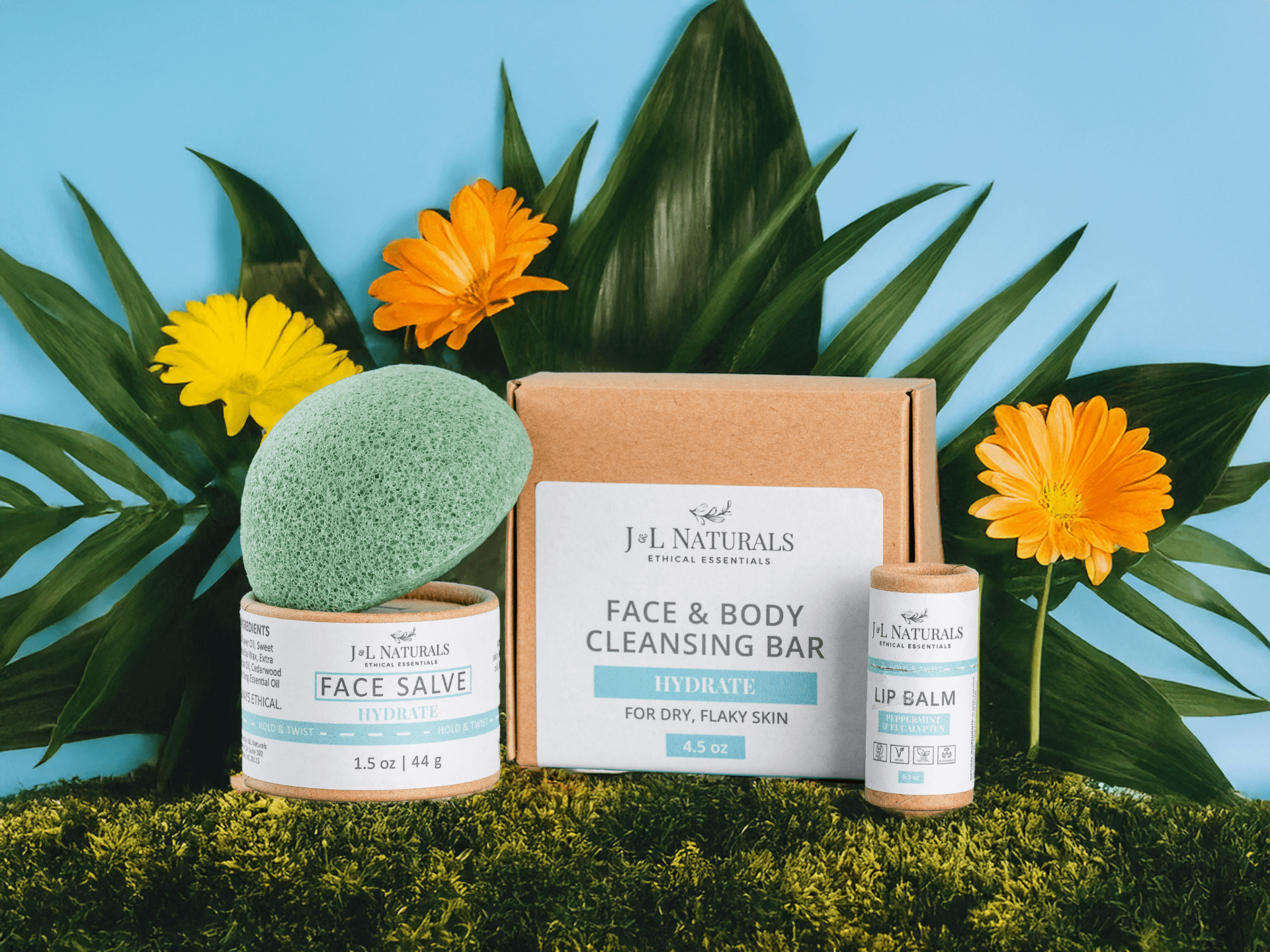 J&L Essentials Skin Regimen Kit (4-Piece Set) – Simple, Sustainable Skincare for Every Type