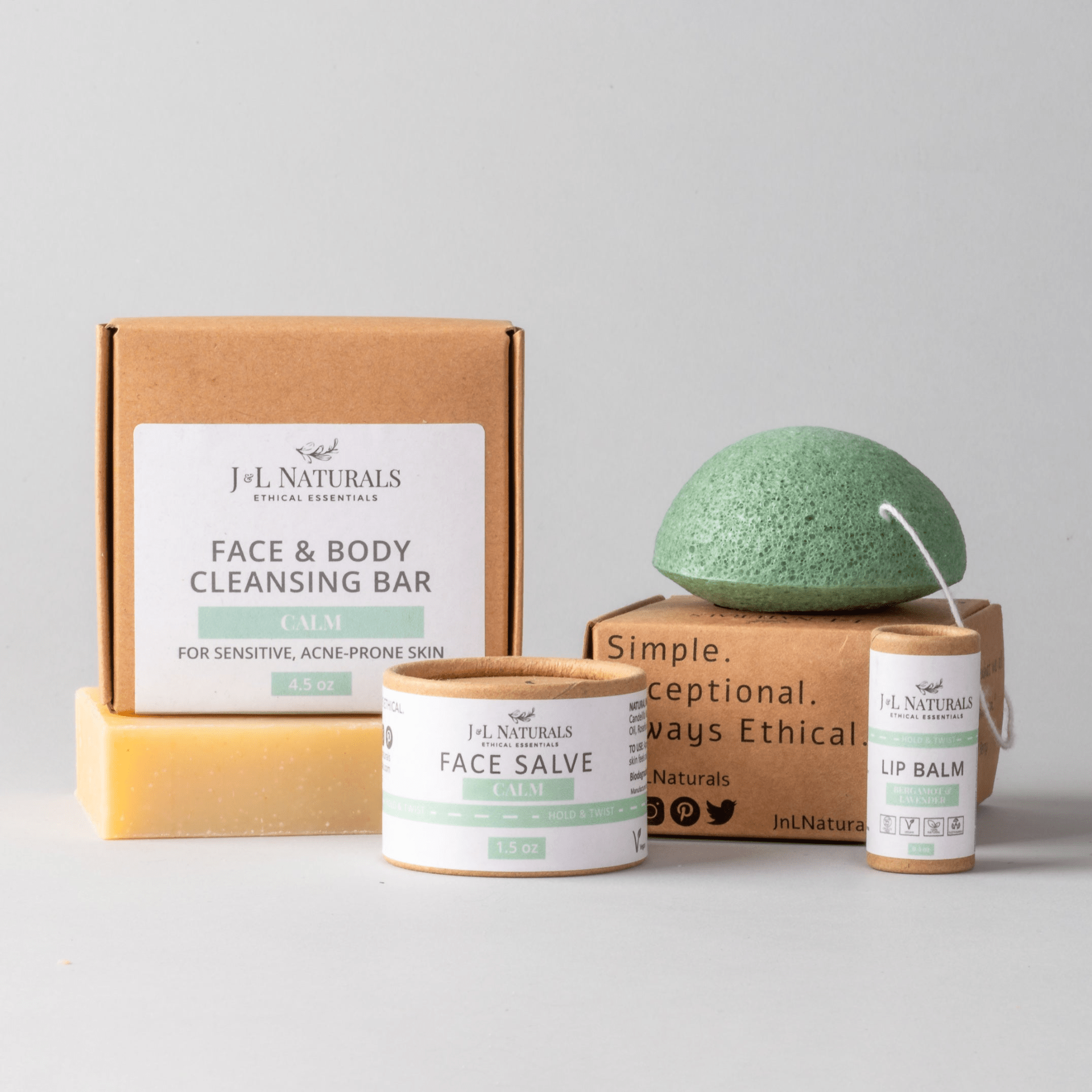 J&L Essentials Skin Regimen Kit (4-Piece Set) – Simple, Sustainable Skincare for Every Type