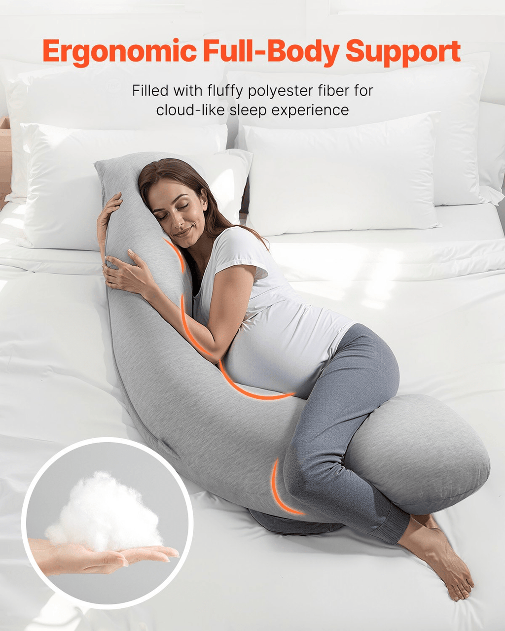 L-Shaped Maternity Pillow – Soft, Breathable Support for Restful Sleep
