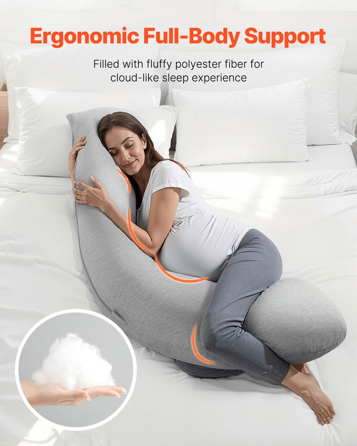 L-Shaped Maternity Pillow – Soft, Breathable Support for Restful Sleep