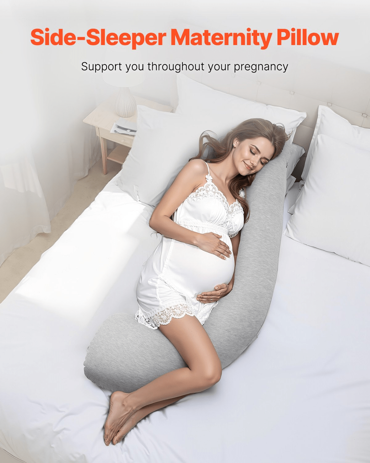 L-Shaped Maternity Pillow – Soft, Breathable Support for Restful Sleep