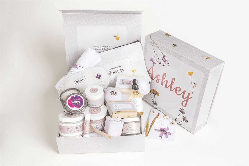 Lizlush Luxury Self-Care Gift Basket - Lavender Natural Spa Set