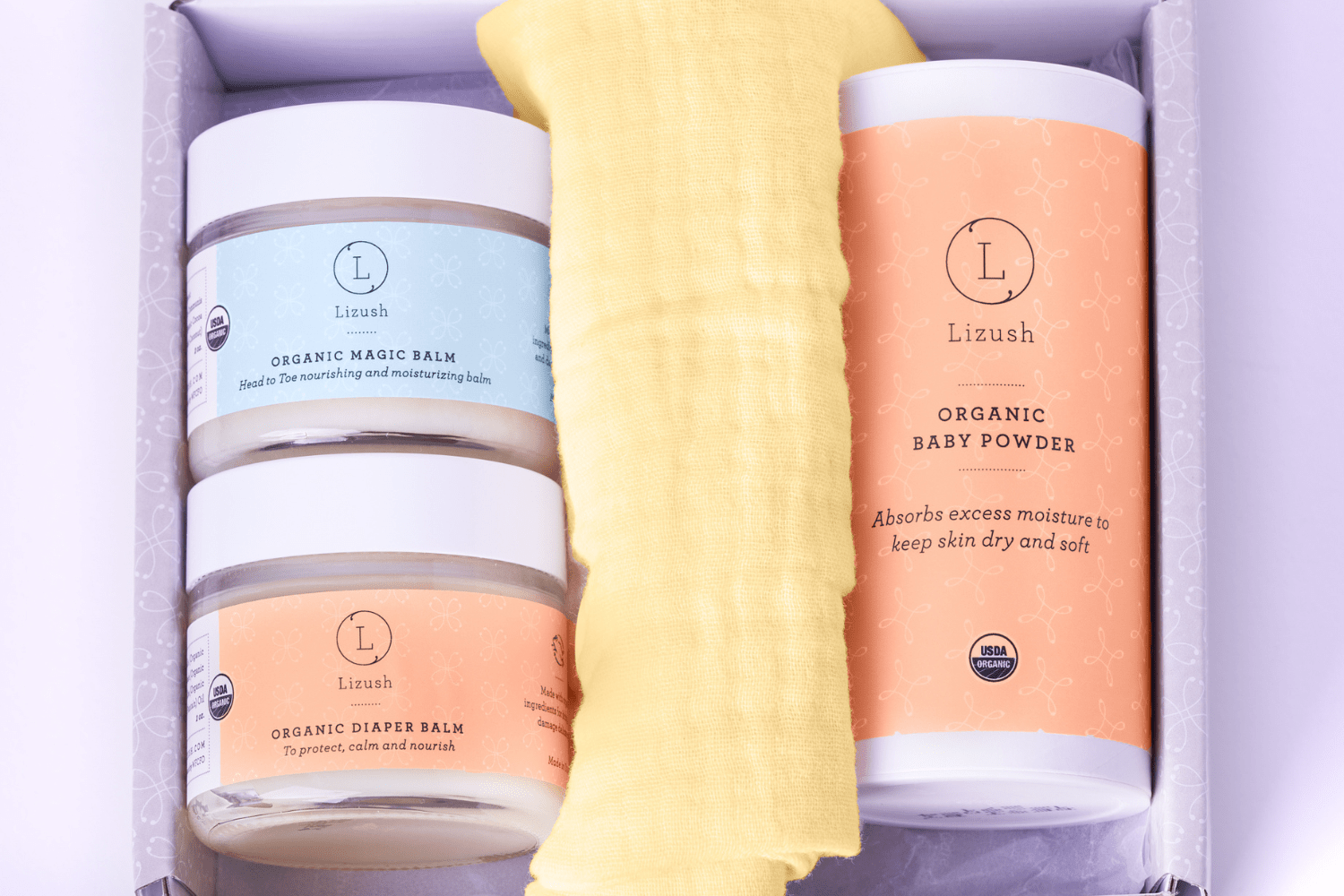 Lizlush Organic New Baby Gift Set – Thoughtful, Natural & USDA-Certified Organic