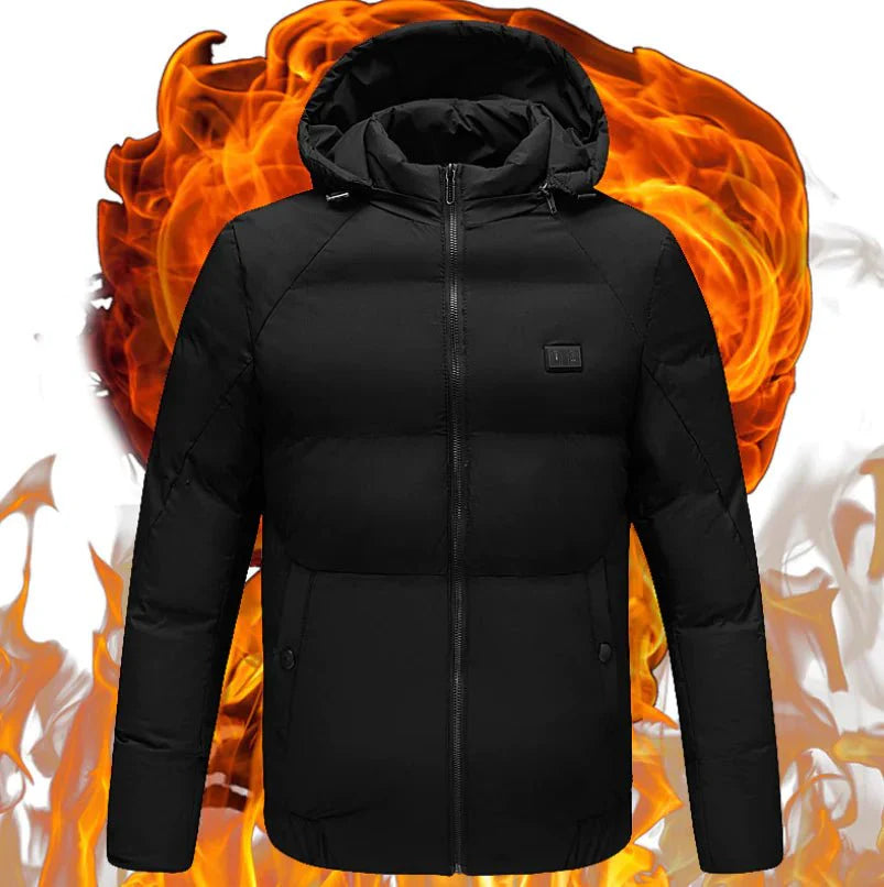 Men's Heated Hoodie Jacket with Carbon Fiber USB