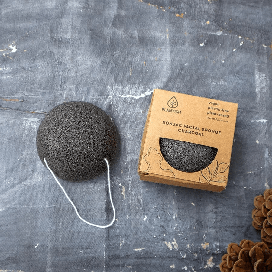 Natural Face Exfoliator - Konjac Facial Sponge with Charcoal