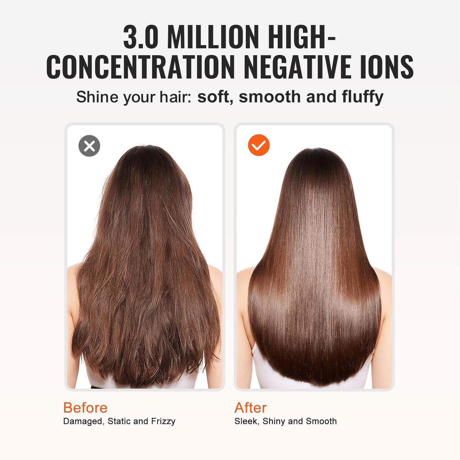 Negative Ion Hair Dryer, 98,000 RPM High‑Speed Brushless, Lightweight with Nozzles & Diffuser