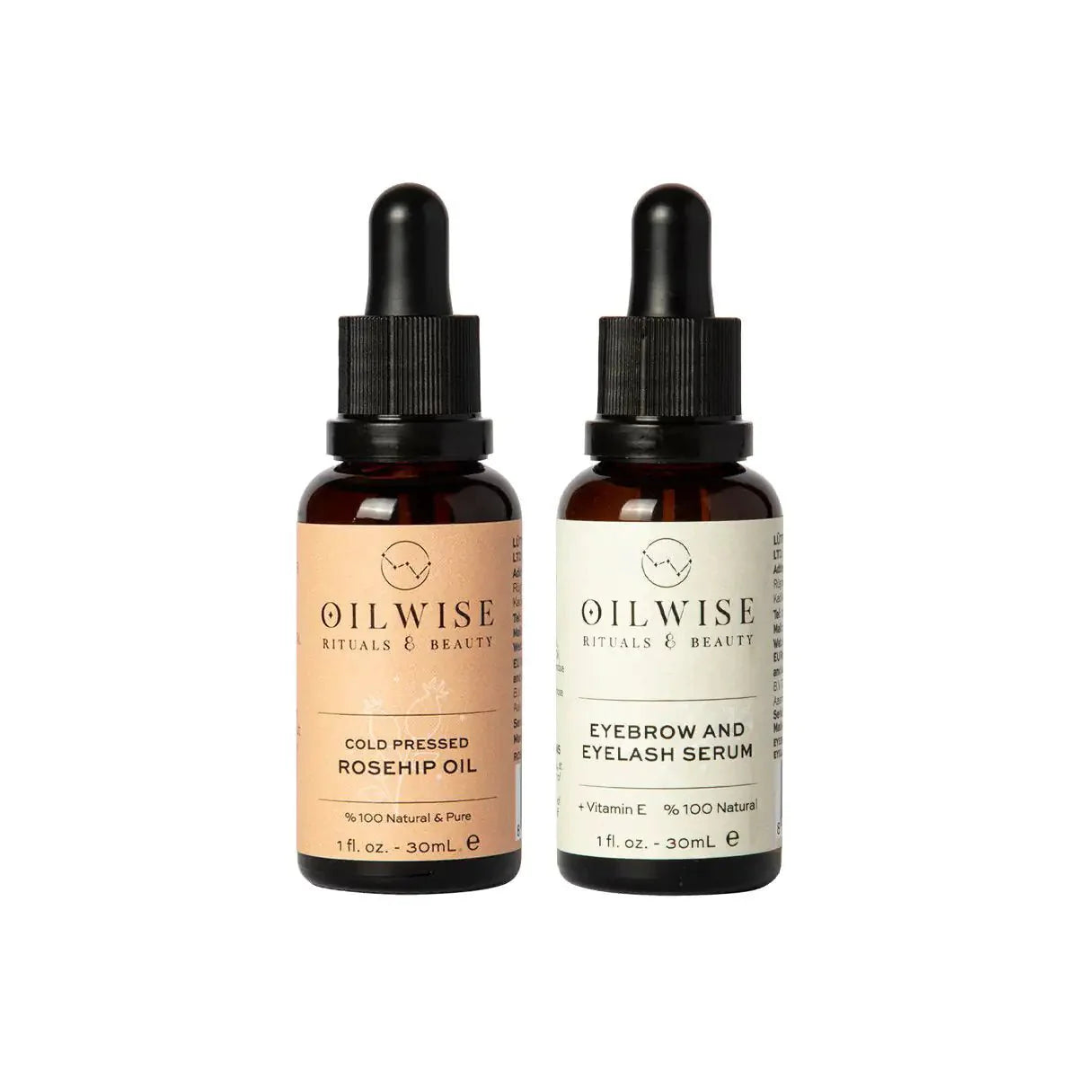 Oilwise Rosehip Seed Oil for Face + Lash & Brow Serum Set