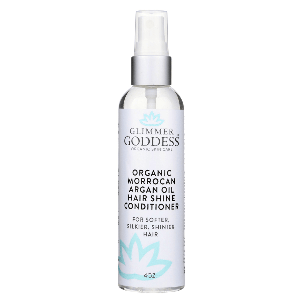 Organic Argan Oil Hair Shine Spray by Glimmer Goddess – Lightweight Gloss, Frizz Control, 4 oz