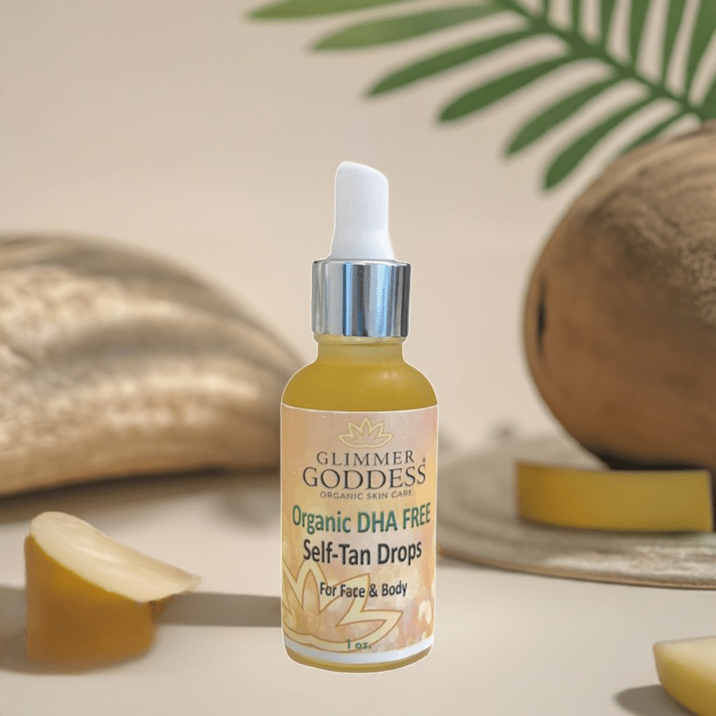 Organic DHA Free Tanning Drops – Natural Glow for Face & Body, 1 oz