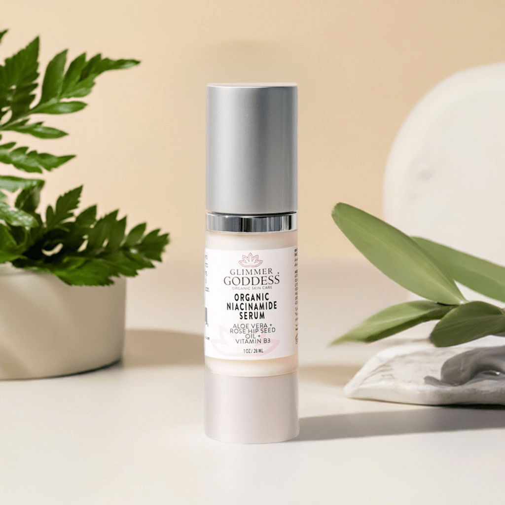 Organic Niacinamide Serum 5% by Glimmer Goddess | Pore-Refining, Smoothing