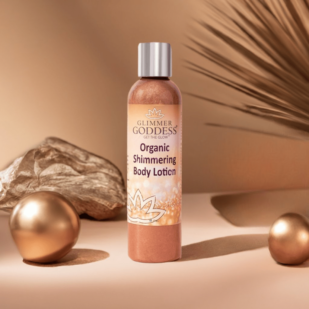 Organic Shimmer Body Lotion — Bronze Glow, Hydration, Clean