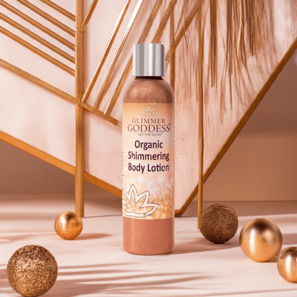 Organic Shimmer Body Lotion — Bronze Glow, Hydration, Clean