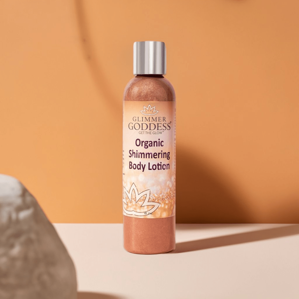 Organic Shimmer Body Lotion — Bronze Glow, Hydration, Clean