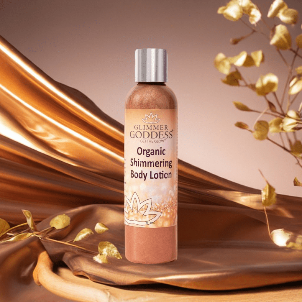 Organic Shimmer Body Lotion — Bronze Glow, Hydration, Clean