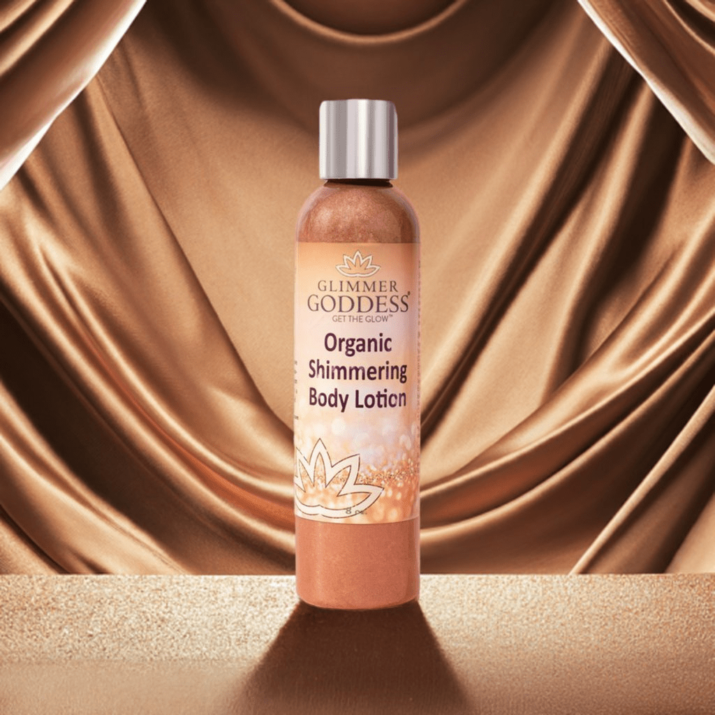 Organic Shimmer Body Lotion — Bronze Glow, Hydration, Clean