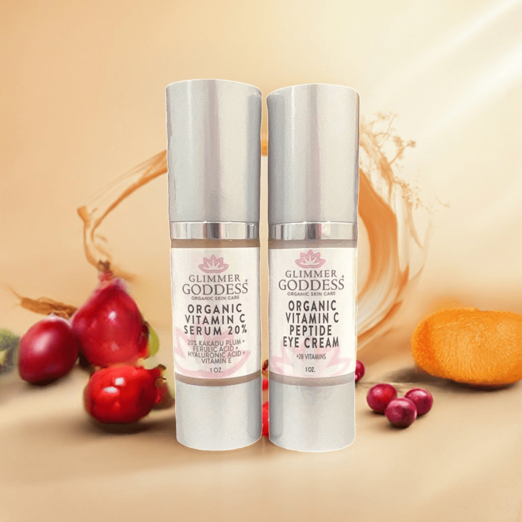 Organic Vitamin C Serum & Eye Cream Gift Set for Radiant Skin