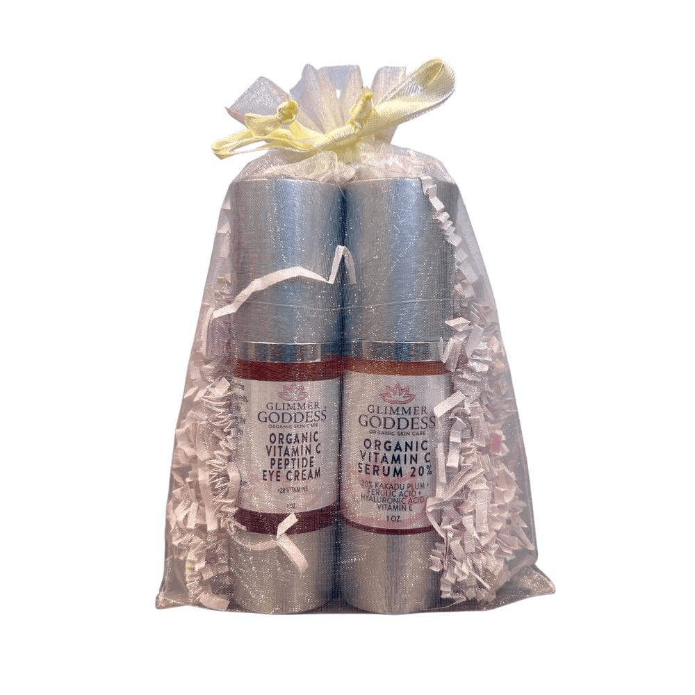 Organic Vitamin C Serum & Eye Cream Gift Set for Radiant Skin