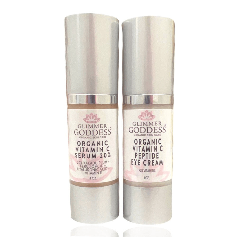 Organic Vitamin C Serum & Eye Cream Gift Set for Radiant Skin