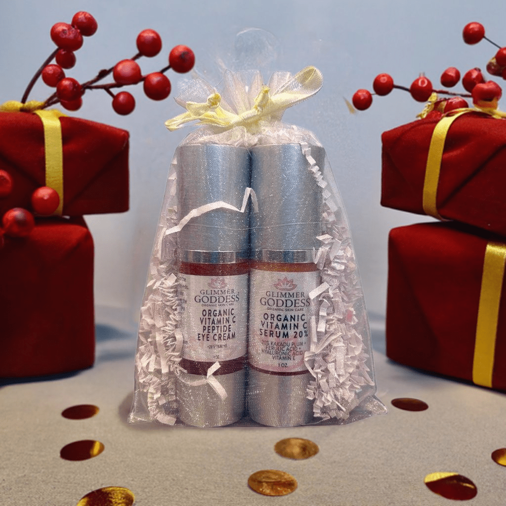 Organic Vitamin C Serum & Eye Cream Gift Set for Radiant Skin