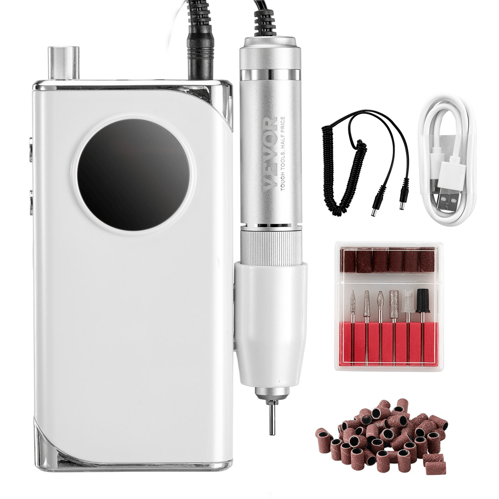 Portable Nail Drill 40000 RPM Cordless by VEVOR | LCD Control + 6 Bits