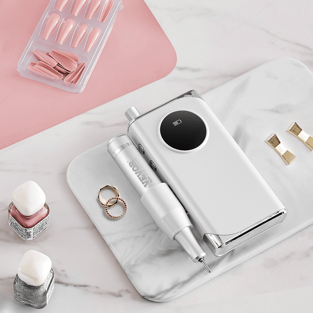 Portable Nail Drill 40000 RPM Cordless by VEVOR | LCD Control + 6 Bits